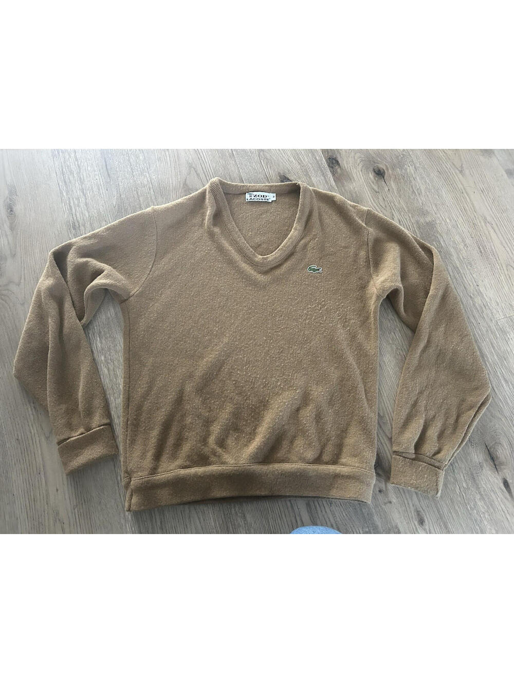 Vintage 80s Camel Izod Lacoste Men's V-Neck Sweater Sz Medium